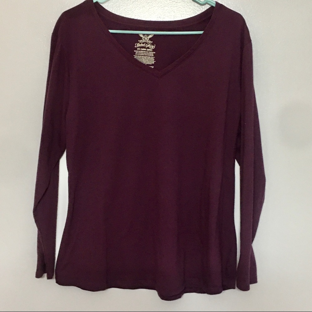 Faded Glory XXL Purple Long Sleeve Tee offers comfy wear.